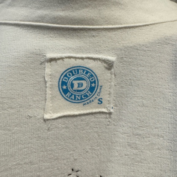 Double D Ranch White Embroidered Americana French Terry Bomber Jacket - Picture 11 of 12